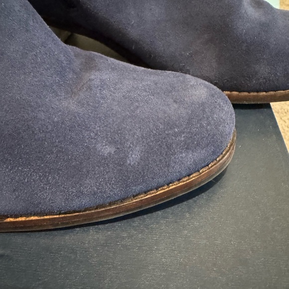 Cole Haan Navy Ankle Boots with Gold Buckle - Picture 2 of 4